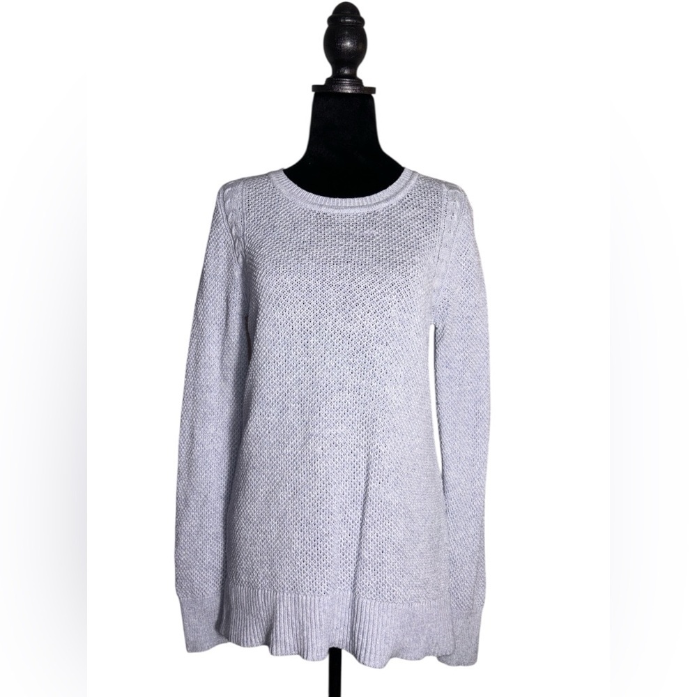 LOFT Long-Sleeve Pullover Sweater Cable Knit Crew neck Light lavander Size Med